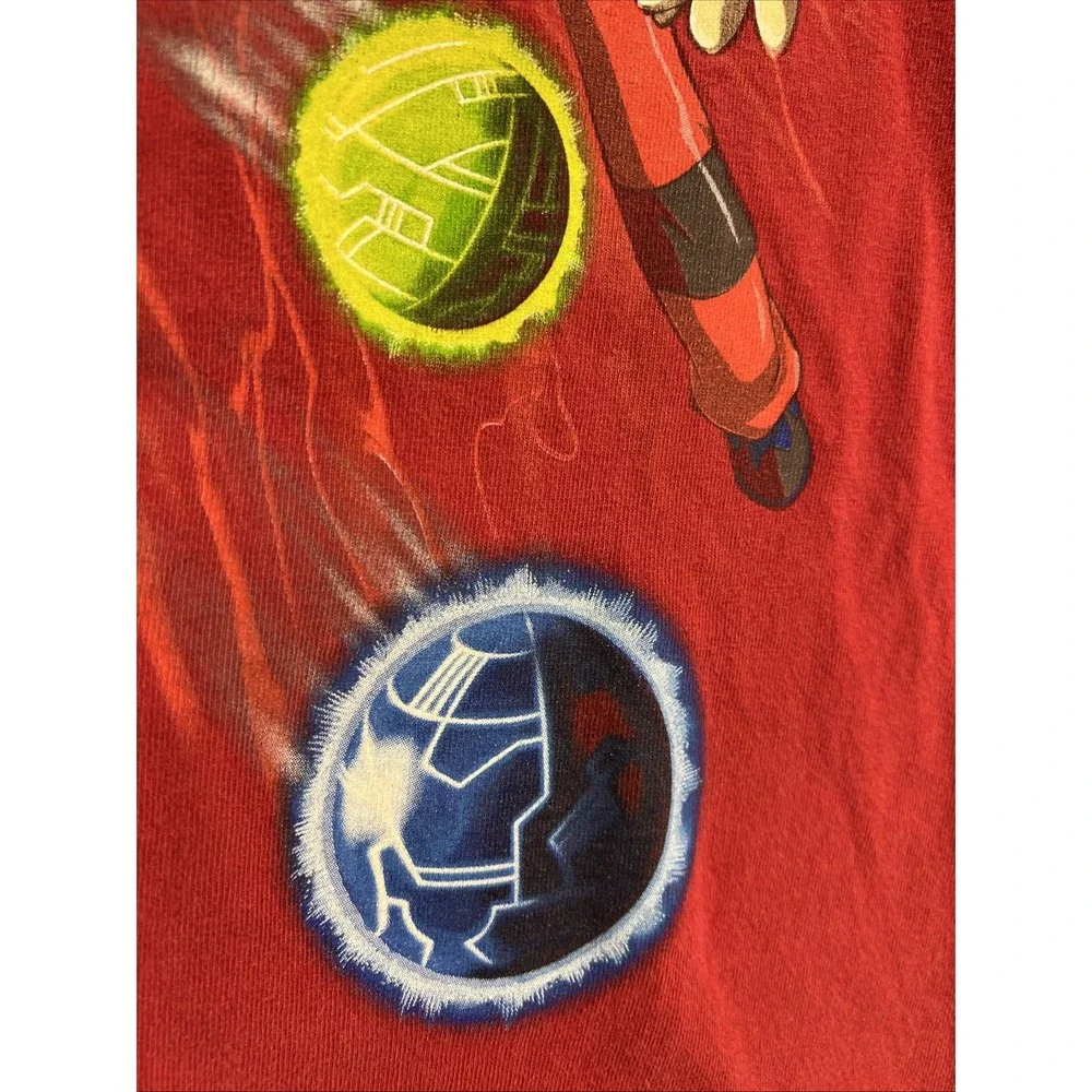 Vintage Y2K Bakugan Battle Brawlers Red Graphic T-Shirt Kids Youth XS Delta
